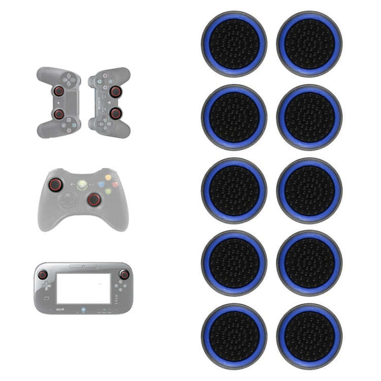 10 PCS Gamepad Silicone Luminous Button Cap Rocker Cap For PS5/PS4/PS3/ONE/360/PRO/series X/S(Bla...