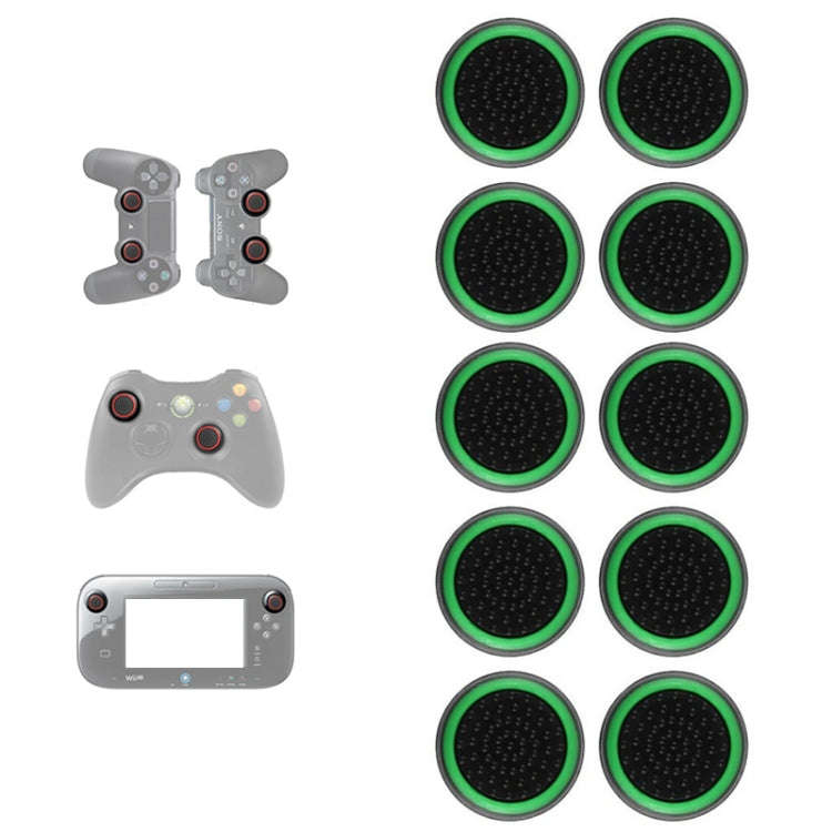 10 PCS Gamepad Silicone Luminous Button Cap Rocker Cap For PS5/PS4/PS3/ONE/360/PRO/series X/S(Bla...