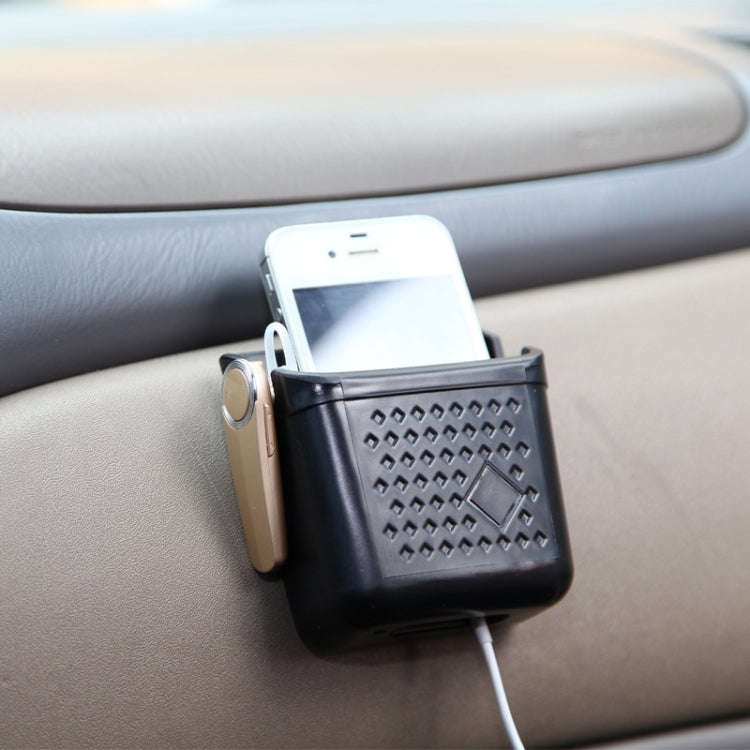 Vehicle Adhesive Mobile Phone Stand Card Cigarette Storage Box, Color: DM-005 Black