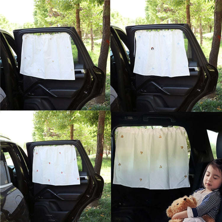 Car Window Summer Heat Insulation Sunshade Curtain Cotton Sun Block(Cherry)