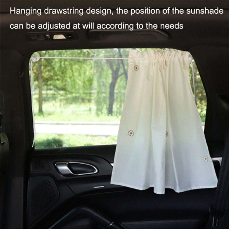 Car Window Summer Heat Insulation Sunshade Curtain Cotton Sun Block(Cherry)