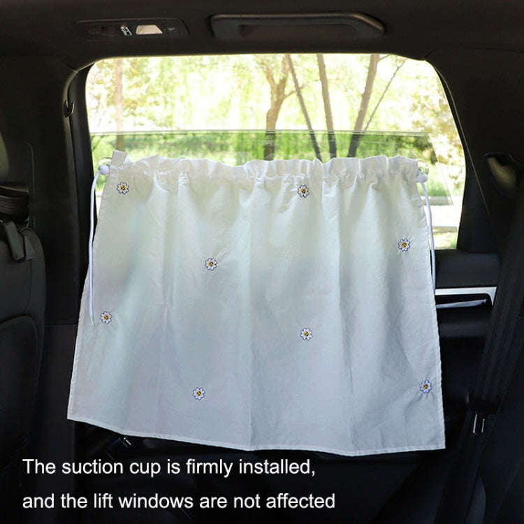 Car Window Summer Heat Insulation Sunshade Curtain Cotton Sun Block(Cherry)