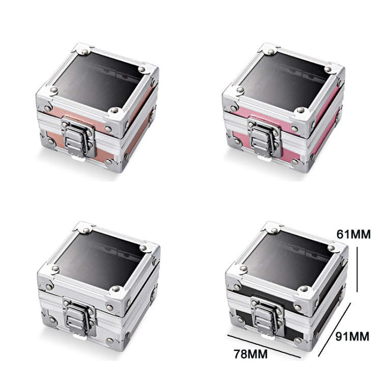 Nail Polishing Head 25 Holes Display Stand Dustproof Storage Box(Pink)
