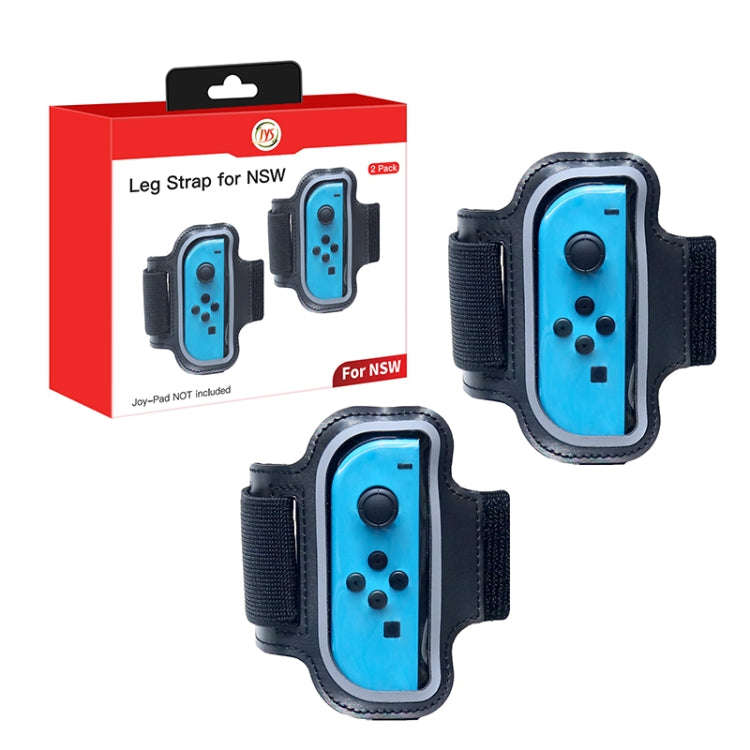 2PCS JYS JYS-NS242 For Nintendo Switch Joy-con Small Handlebar Leg Sports Straps(Black)