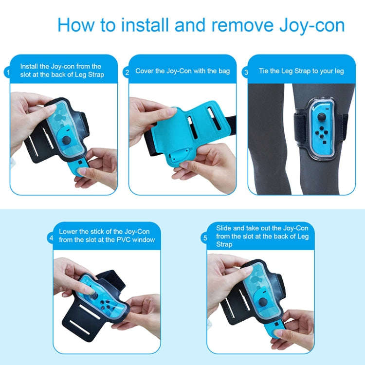 2PCS JYS JYS-NS242 For Nintendo Switch Joy-con Small Handlebar Leg Sports Straps(Black)