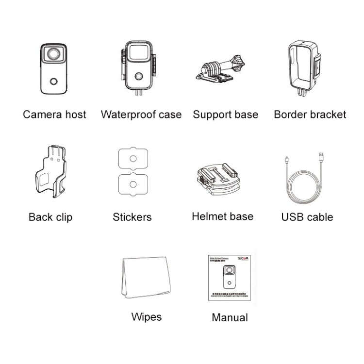 Thumb Action Camera 4K HD Anti-shake WiFi Camera(White)