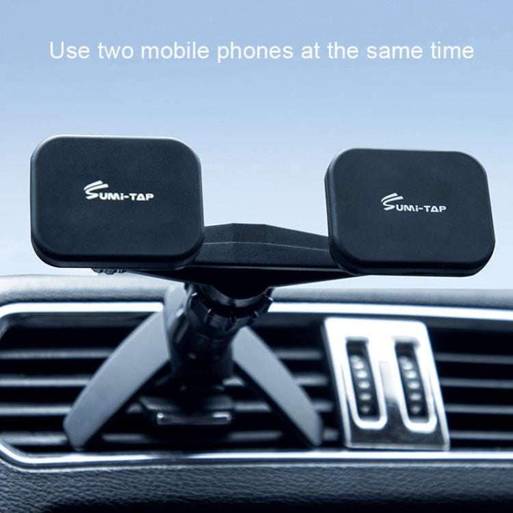 SUMITAP STH-S44Y Car Mobile Phone Double Head Magnetic Stand(Blue)