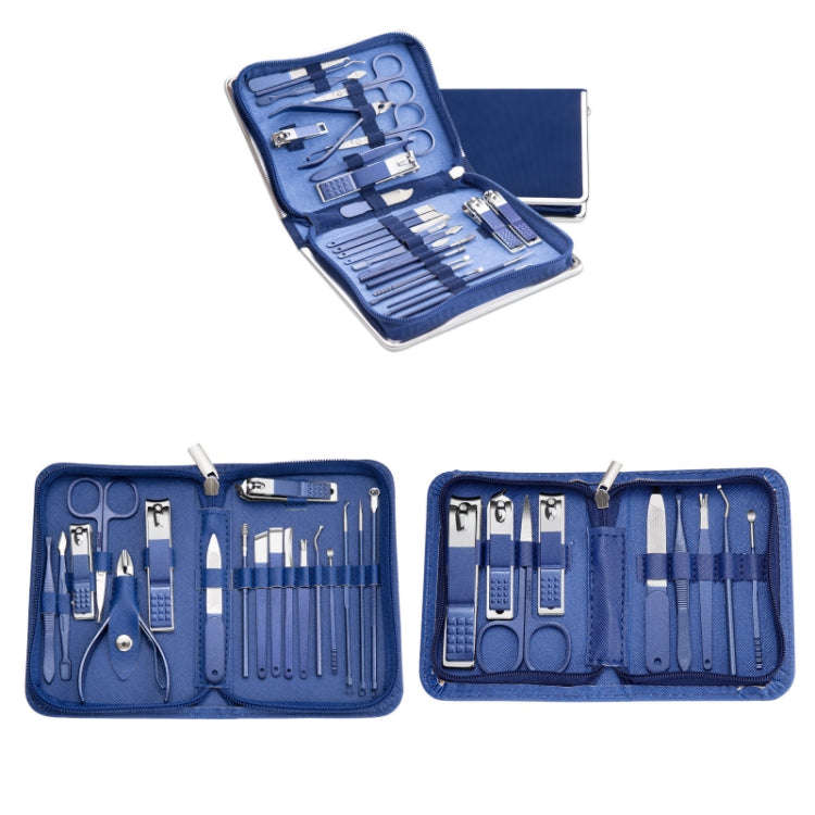 Stainless Steel Nail Clipper Nail Art Tool Set, Color: 9 PCS/Set (Blue)