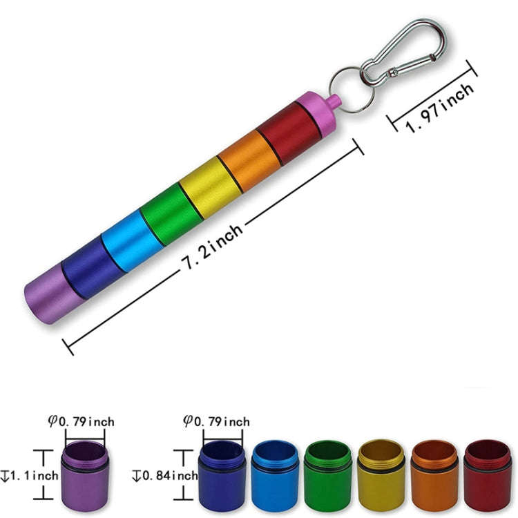 M003 Sealed Waterproof 7 Days Split Aluminum Alloy Metal Pill Box(Colorful)