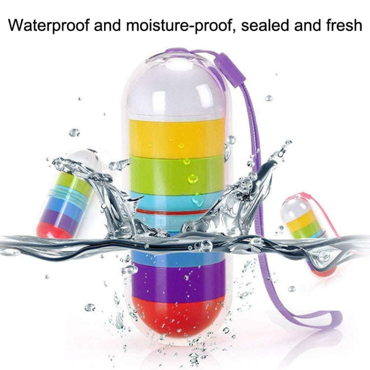 Portable Cylindrical Rotary 7 Compartments Independent Plastic Travel Pill Box(As Show)