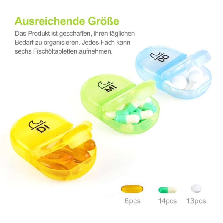 Week 14 Grids Rainbow Portable Plastic Compartment Medicine Box(As Show)