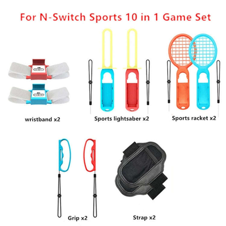 IPLAY HBS-447 10 In 1 Grip + Wrist Strap + Strap + Lightsaber + Racket Sports Set For Nintendo Sw...