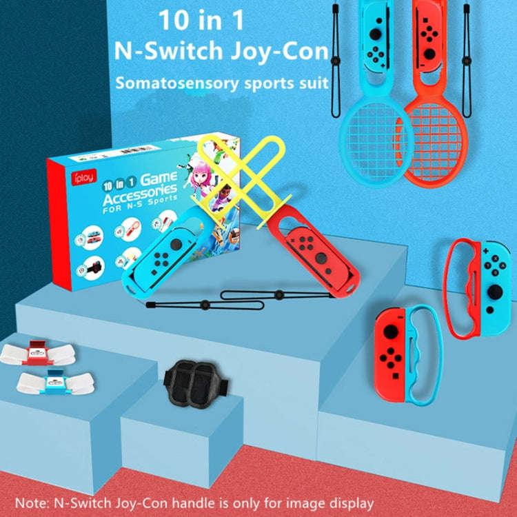 IPLAY HBS-447 10 In 1 Grip + Wrist Strap + Strap + Lightsaber + Racket Sports Set For Nintendo Sw...