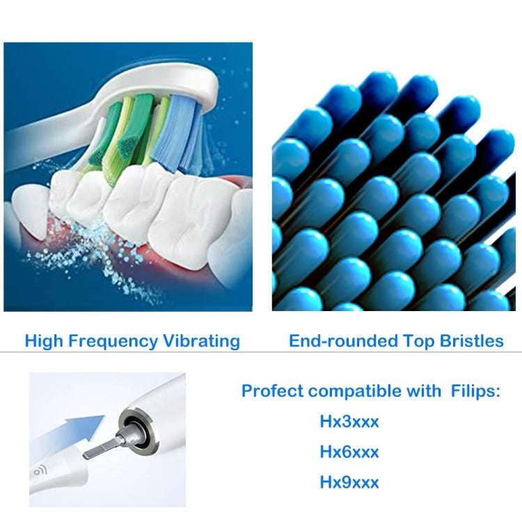 Toothbrush Head For Philips HX3/HX6/HX9 Series(Double Effect Black)