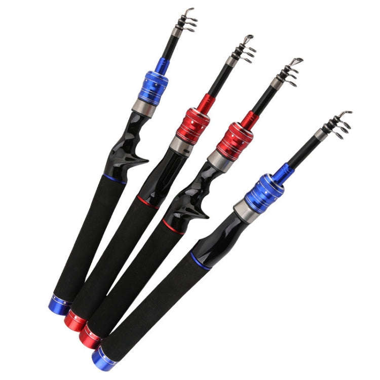 Telescopic Lure Rod Mini Fishing Rod Portable Fishing Tackle, Length: 2.1m(Red Curved Handle)