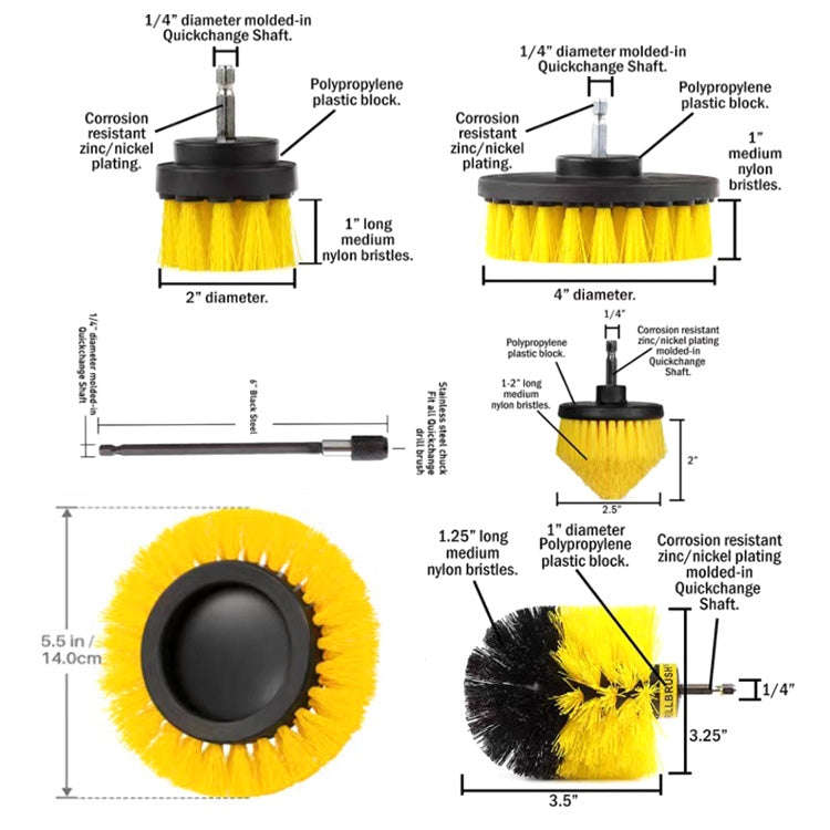 6 PCS / Set Kitchen Bathroom Car Tire Floor Crevice Clean Diamond Brush(Color Random Delivery)