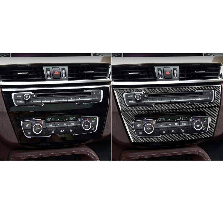 For BMW X1 F48/X2 F39 2pcs /Set Radio + Air Conditioning Panel Sticker(Black)