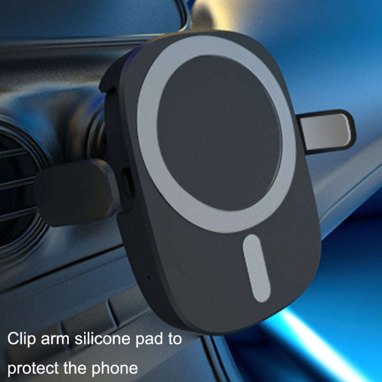 15W Intelligent Car Magnetic Wireless Charging Stand For IPhone 12 / 13 Series (Black)