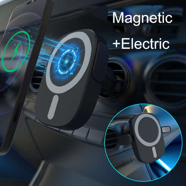 15W Intelligent Car Magnetic Wireless Charging Stand For IPhone 12 / 13 Series (Black)