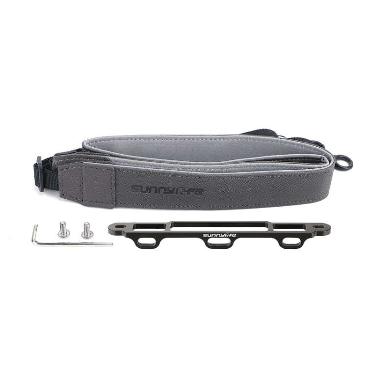 Sunnylife MM3-GS389 For Mini 3 Pro DJI RC with Screen Remote Control Leather Lanyard(Black Gray)