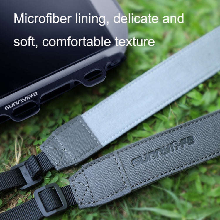Sunnylife MM3-GS389 For Mini 3 Pro DJI RC with Screen Remote Control Leather Lanyard(Black Gray)