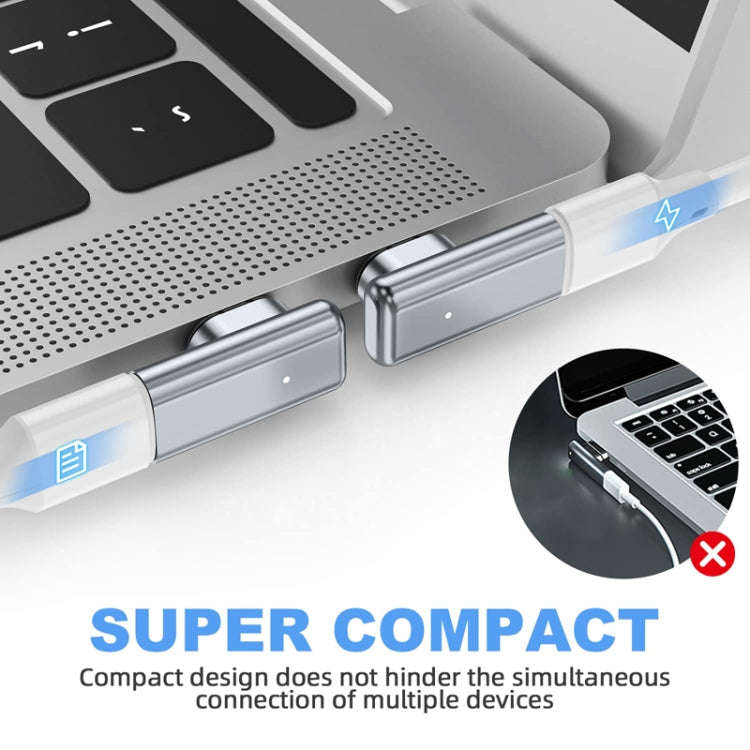 TZ30 PD100W 24Pin Fast Charge Type-C / USB-C Magnetic Elbow Adapter For MacBook Notebook Connecto...