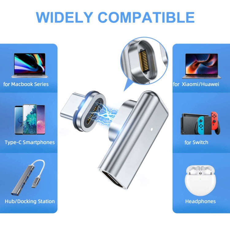 TZ30 PD100W 24Pin Fast Charge Type-C / USB-C Magnetic Elbow Adapter For MacBook Notebook Connecto...
