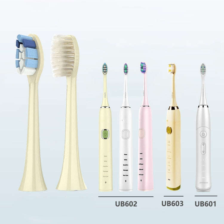 2 PCS Electric Toothbrush Head for Ulike UB602 UB603 UB601,Style: Soft -sensitive White