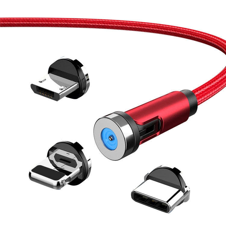 CC56 8 Pin + Type-C/USB-C + Micro USB Magnetic Interface Dust Plug Rotating Data Charging Cable, ...