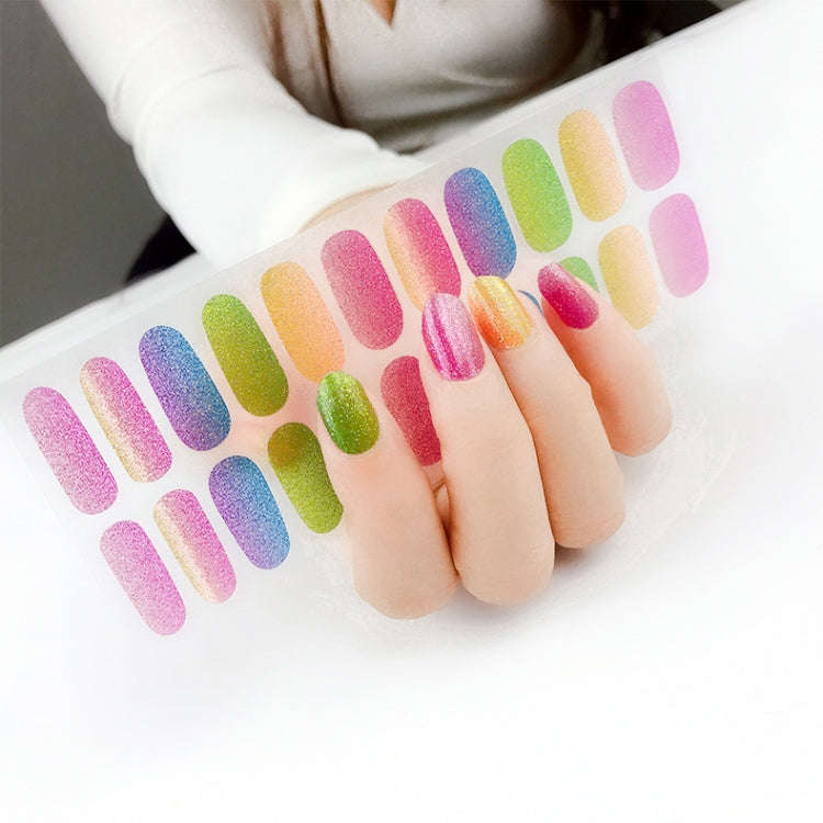 22 Fingers Shiny Onion Powder Starry Waterproof Nail Sticker(ZX-3026)