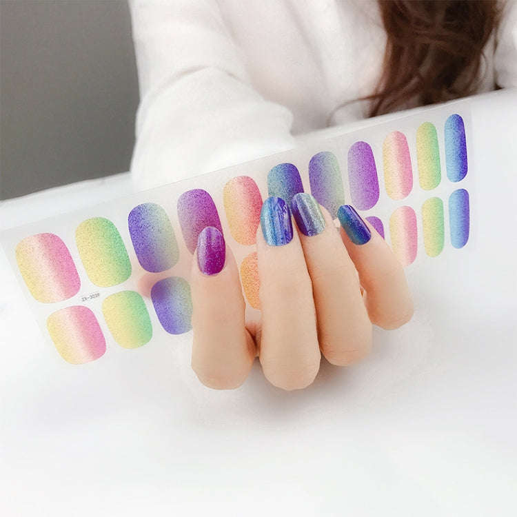 22 Fingers Shiny Onion Powder Starry Waterproof Nail Sticker(ZX-3039)