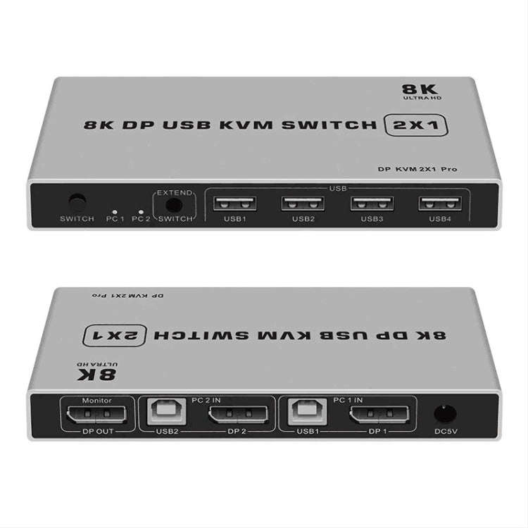 8K KYSW59 60HZ DP USB KVM Switch 2-in-1 Computer Sharing Device