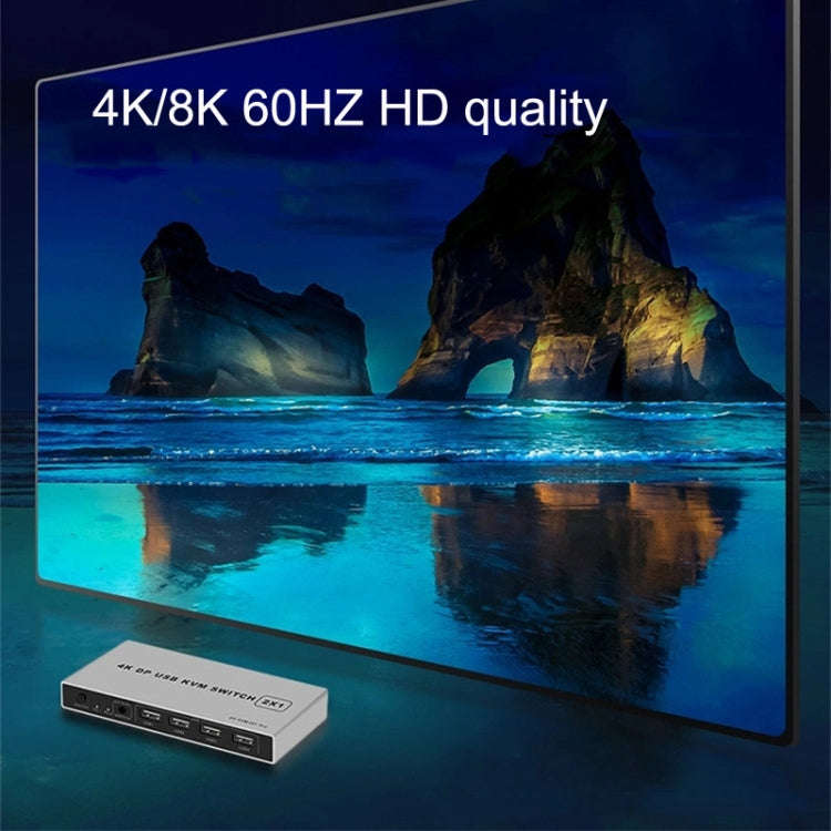8K KYSW59 60HZ DP USB KVM Switch 2-in-1 Computer Sharing Device