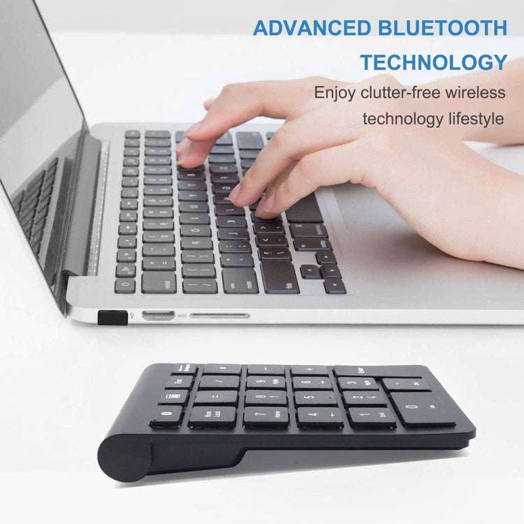 BT304 22 Keys Laptop Mini Wireless Keyboard, Spec: Bluetooth (Silver Black)