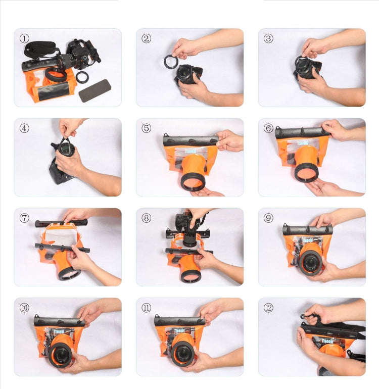 Tteoobl  20m Underwater Diving Camera Housing Case Pouch  Camera Waterproof Dry Bag, Size: M(Black)