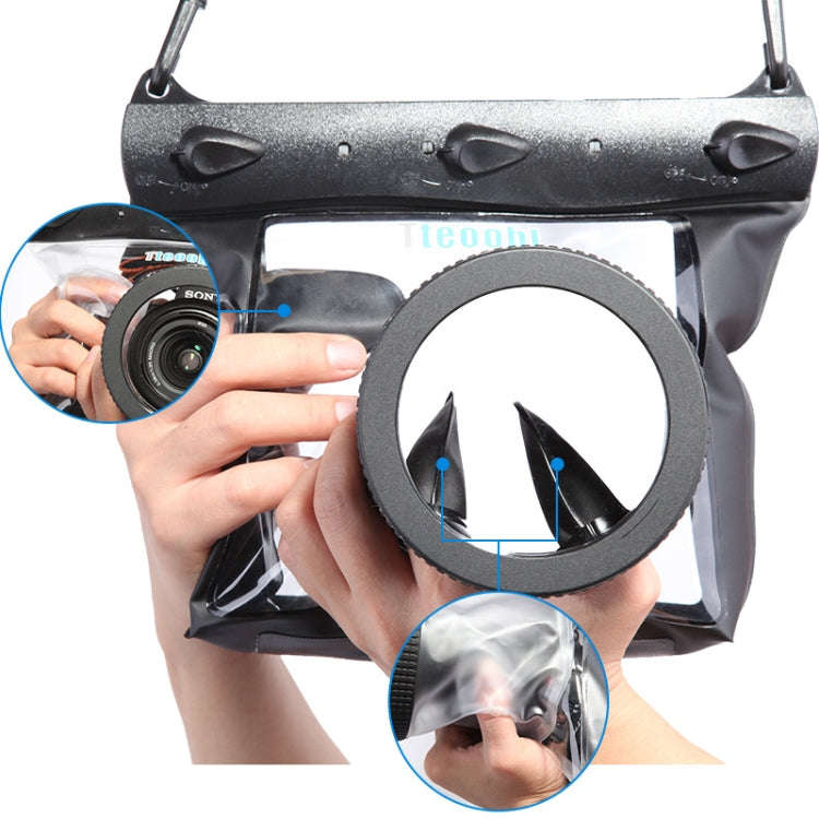 Tteoobl  20m Underwater Diving Camera Housing Case Pouch  Camera Waterproof Dry Bag, Size: L(Green)