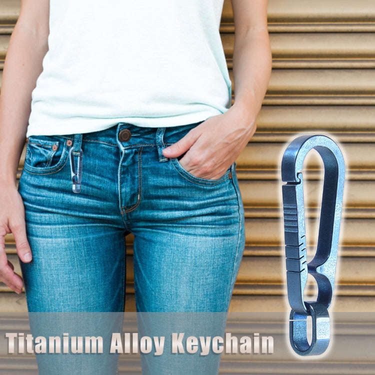Men Titanium Alloy Keychain Car Key Waist Hanging(Colorful Titanium)