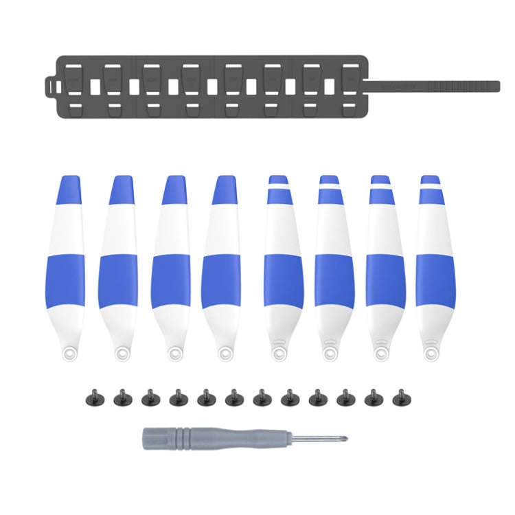 Sunnylife MM3-SN443 For Mini 3 Pro Propeller Blades + Silicone Folding Storage Bag(Blue Strip+Gra...