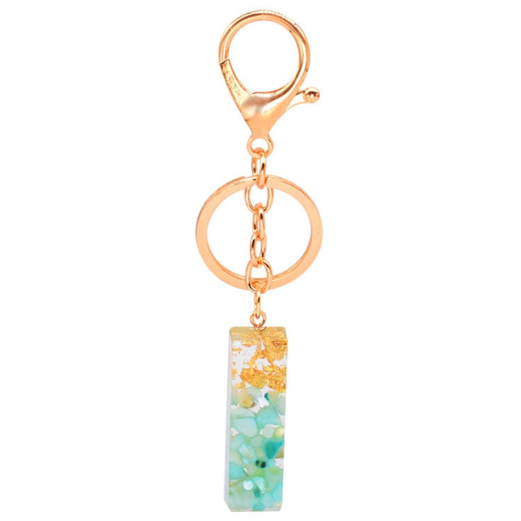 2 PCS Gold Foil Epoxy English Letter Keychain Bag Pendant(I)