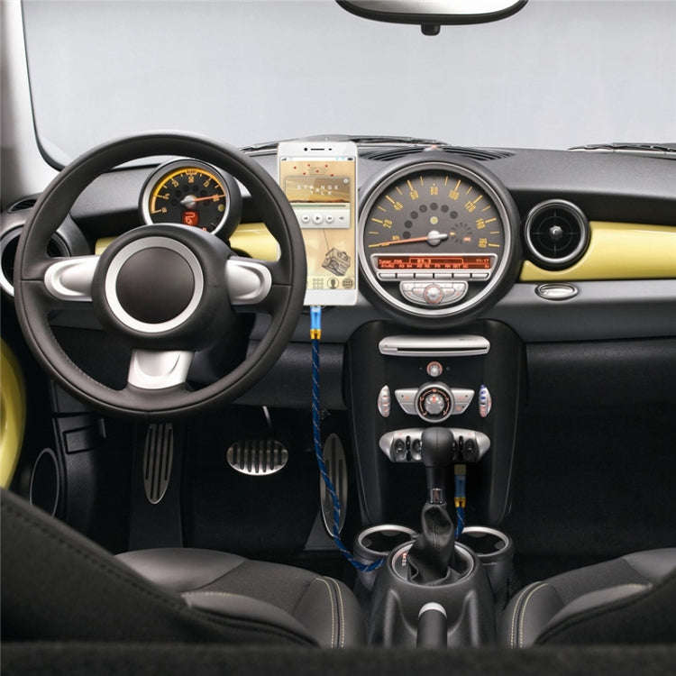 EMK 90-Degree Car 3.5mm Audio Cable Extension Cable, Cable Length: 2M(Blue)