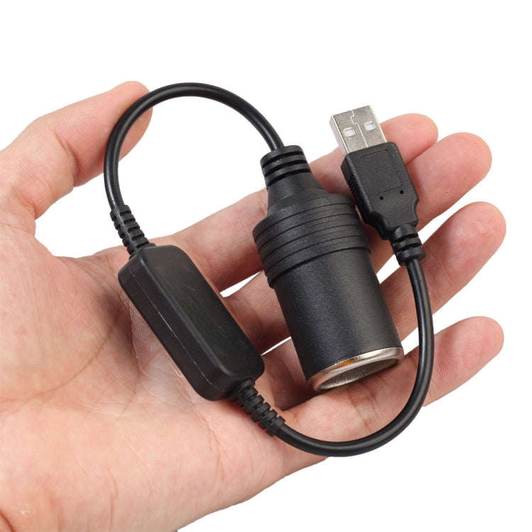 2 PCS Car USB to Cigarette Lighter Socket 5V to 12V Boost Power Adapter Cable, Model: 60cm
