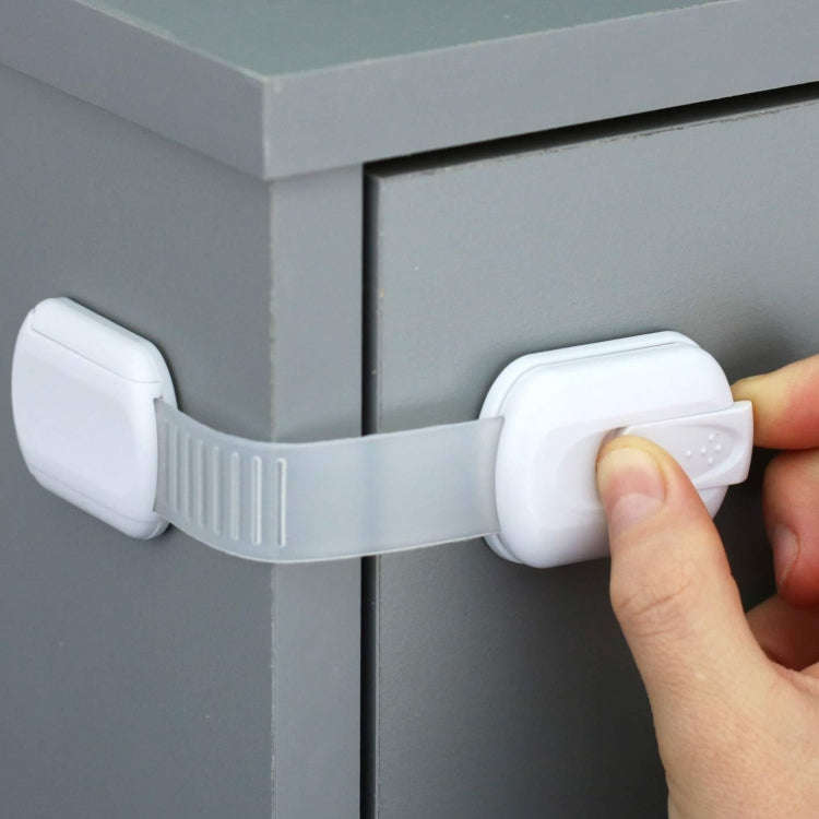 Slide Adjust Baby Safety Lock Refrigerator Drawer Lock(White)