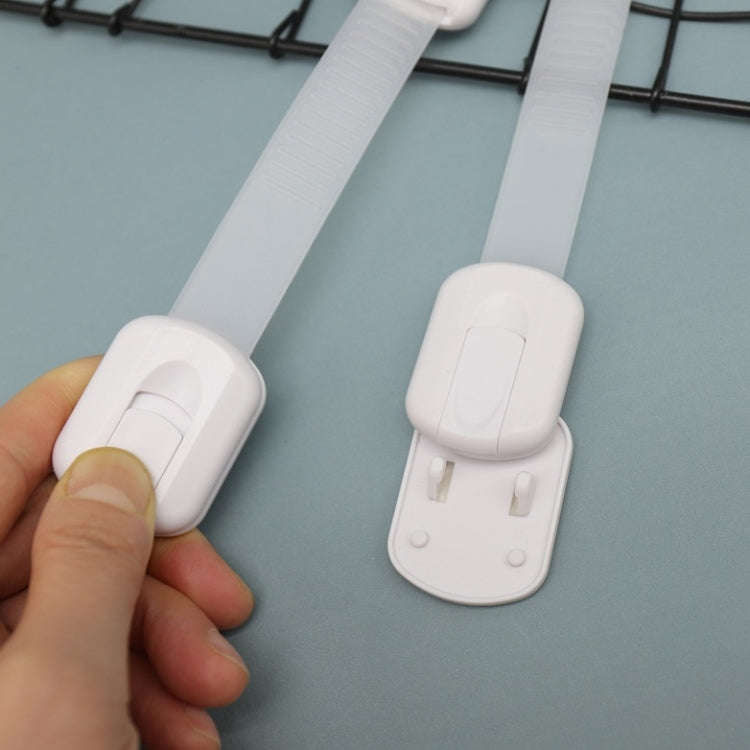 Slide Adjust Baby Safety Lock Refrigerator Drawer Lock(White)