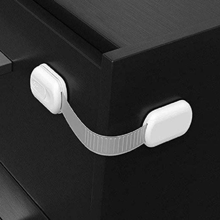 Slide Adjust Baby Safety Lock Refrigerator Drawer Lock(White)