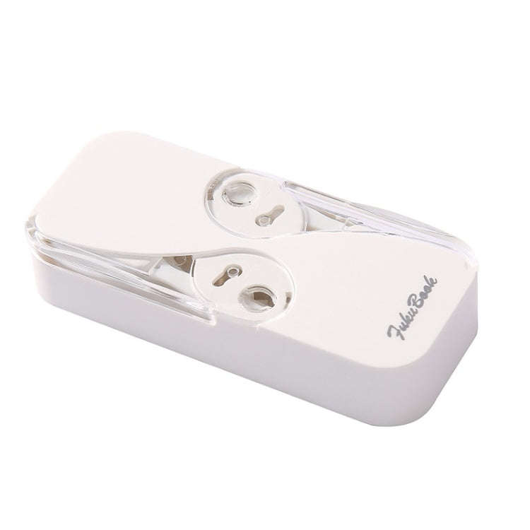 FukuBook Portable Mini Automatic Opening and Closing Floss Storage Box with Floss(White)