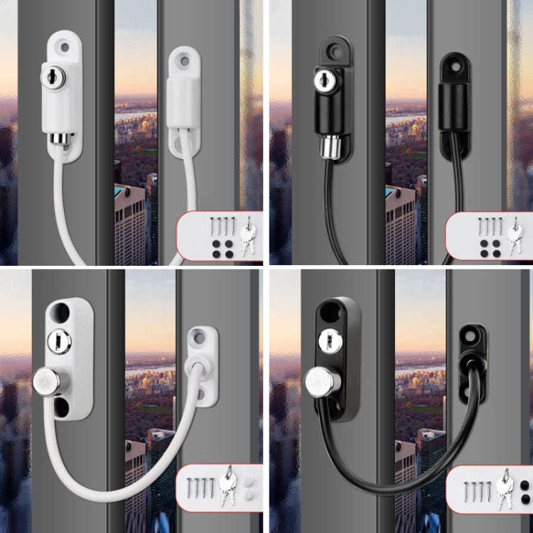 Children High-rise Anti-fall Safety Lock Window Push Limiter, Color: White (Enhanced)