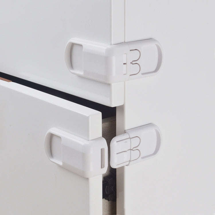 3 PCS Drawer Cabinet Door Child Safety Right Angle Lock(Black)