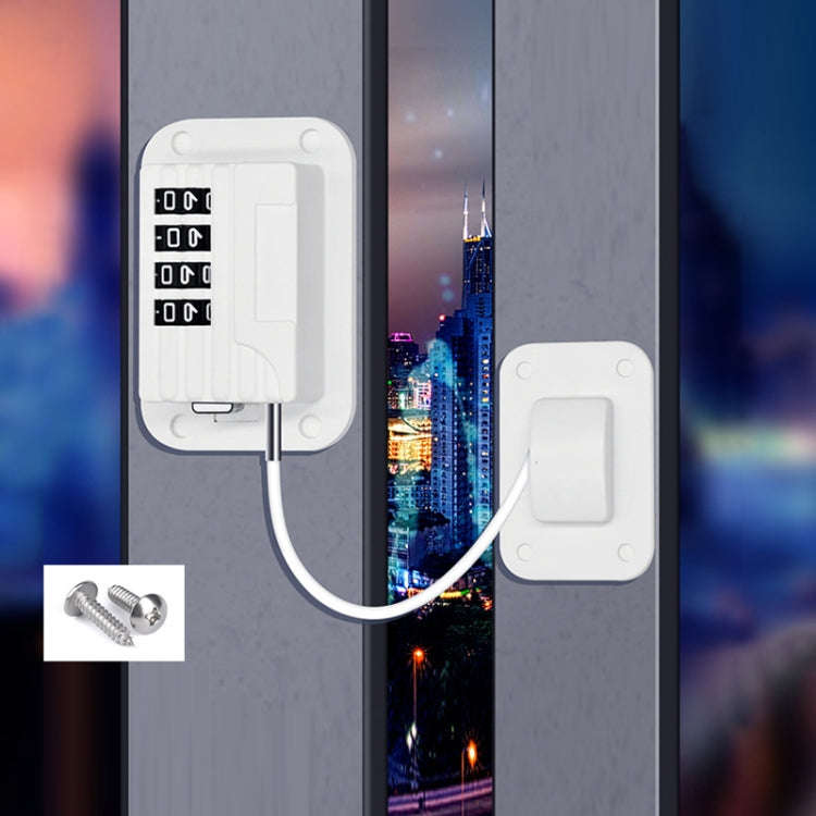 Children Window Anti-fall Protection Password Lock(White)