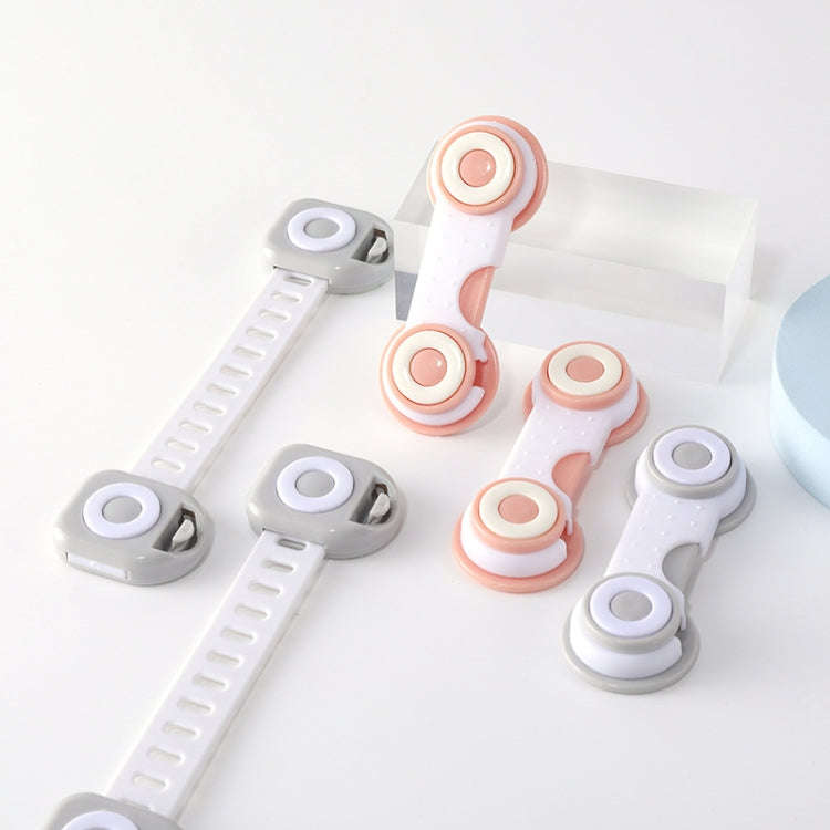 10 PCS Children Household Anti-opening Drawer Door Safety Lock, Color: Long White Gray