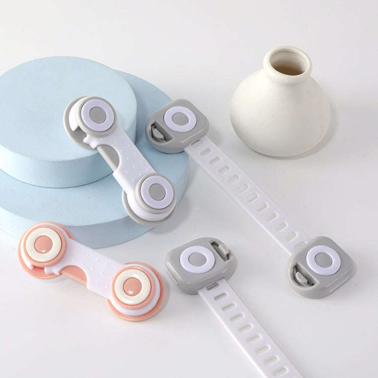 10 PCS Children Household Anti-opening Drawer Door Safety Lock, Color: Long White Gray